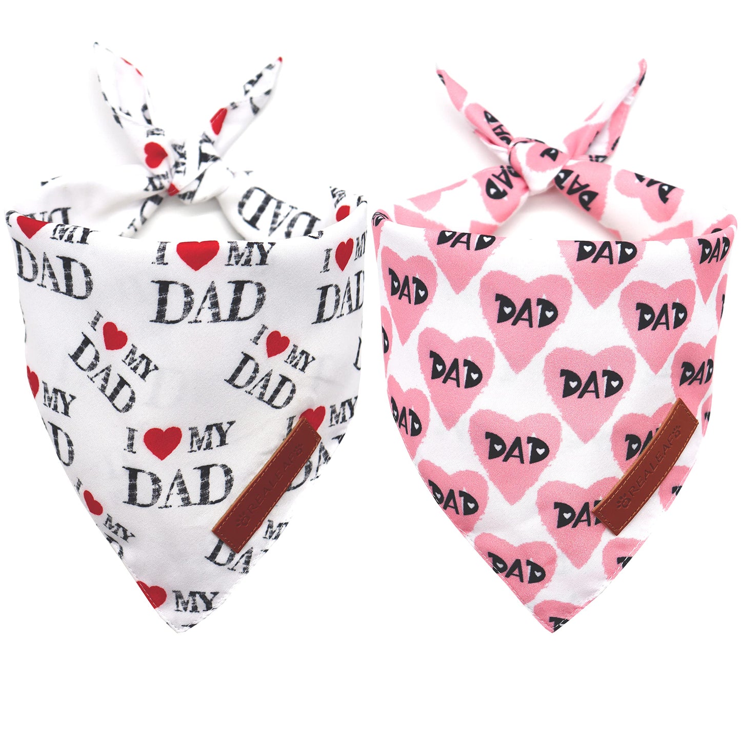 Realeaf 4th of July Dog Bandanas 2 Pack, Triangle Reversible American Flag Pet Patriotic Scarf for Boy and Girl, Premium Durable Fabric, USA Bandana for Small and Medium Dogs (Small)