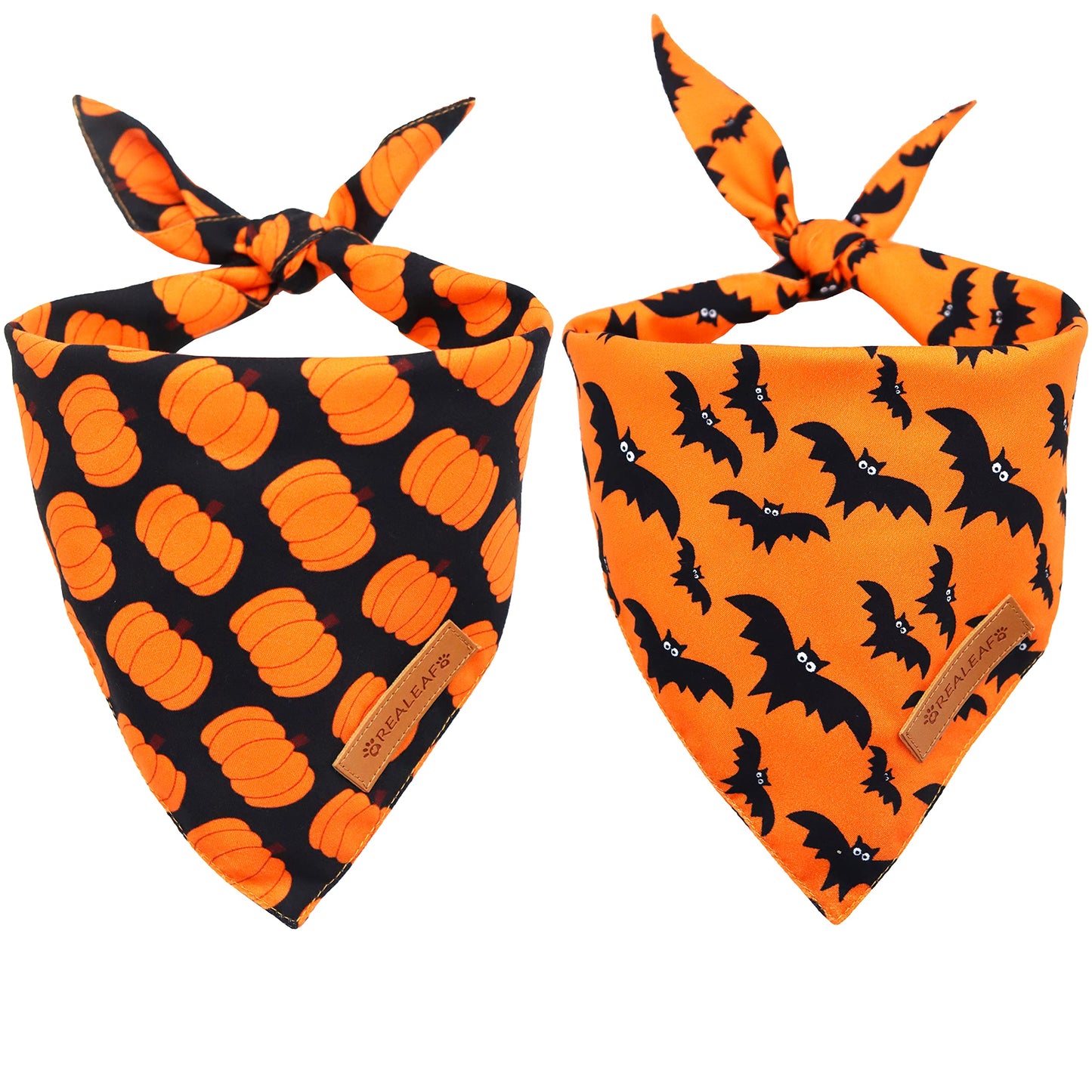 Realeaf 4th of July Dog Bandanas 2 Pack, Triangle Reversible American Flag Pet Patriotic Scarf for Boy and Girl, Premium Durable Fabric, USA Bandana for Small and Medium Dogs (Small)